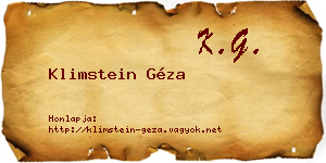 Klimstein Géza névjegykártya
