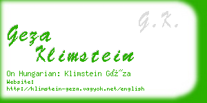 geza klimstein business card